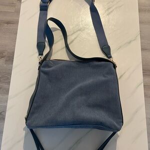 JEN&CO. Blue Corduroy Crossbody Bag.